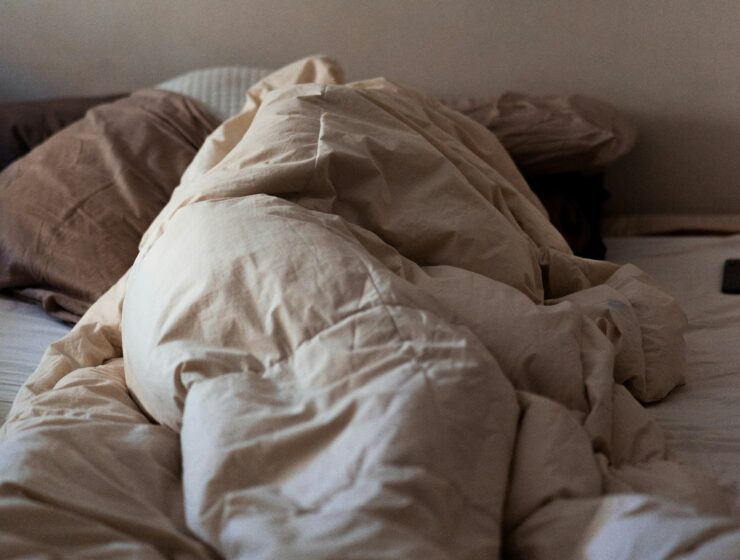 cream duvet on a bed